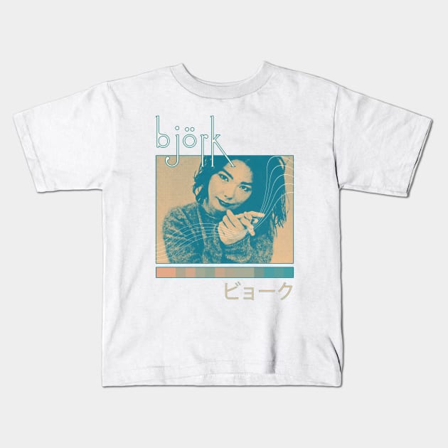 Björk >>>> Aesthetic Fan Art Design Kids T-Shirt by unknown_pleasures